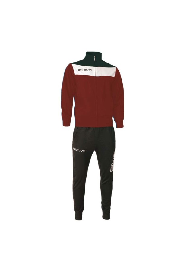 Givova Tuta Campo TR024-0810 Μπορντο-μαυρο-λευκο