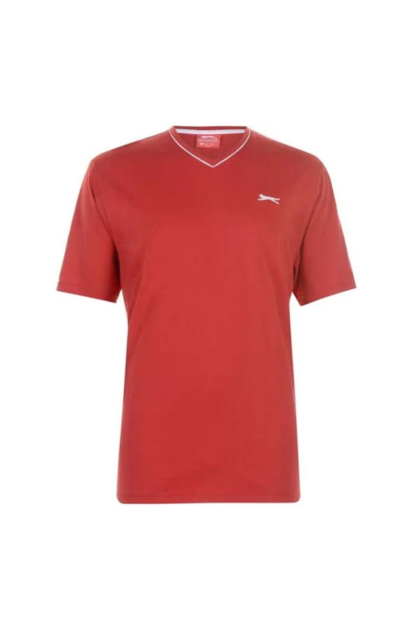 Slazenger T-Shirt με V λαιμοκοψη Κοκκινο