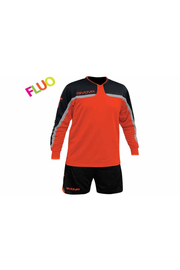Givova Kit Trafford Πορτοκαλί-Μαύρο-Γκρι Εμφάνιση Τερματοφύλακα 